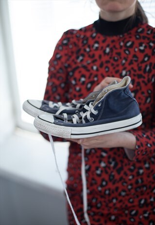 VINTAGE 80'S BLUE HIGH TOP TRAINERS