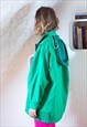BRIGHT GREEN VINTAGE RAINCOAT JACKET WITH A HOOD