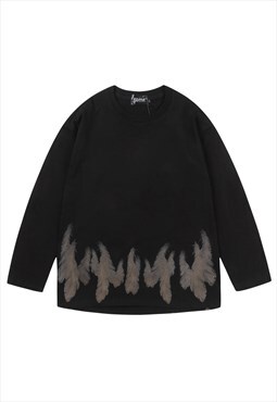 Leaves print sweatshirt thin jumper grunge gorpcore t-shirt