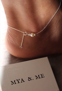 Mya Anklet 925 Sterling Silver in White