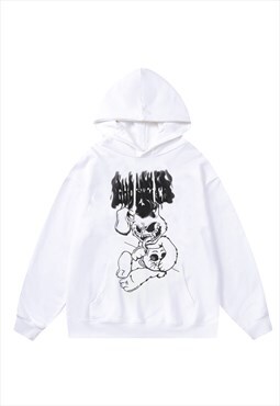 Grunge cartoon hoodie Gothic pullover premium scary jumper