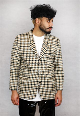 VINTAGE FINN CLUB FINNISH WOOL CHECK BLAZER JACKET