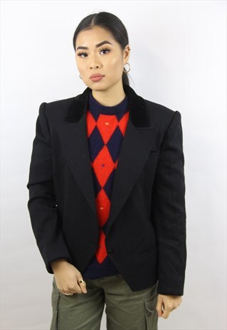 VINTAGE VALENTINO 90'S VELVET COLLARED BLAZER