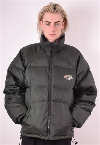 POLO RALPH LAUREN MENS VINTAGE PADDED JACKET XL BLACK 90S