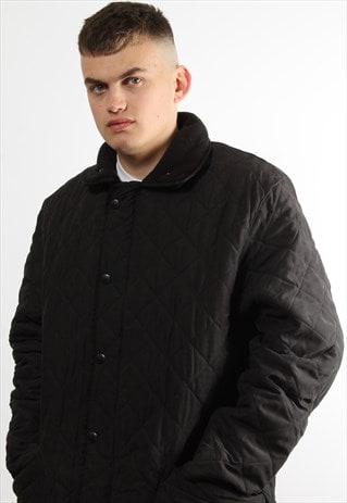 barbour black padded coat