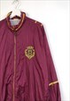 VINTAGE  CRAZY TRACK JACKET SLADE IN BURGUNDY L