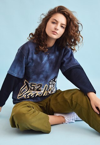 90'S RETRO ATHLEISURE SLOGAN GRUNGE SWEATSHIRT JUMPER