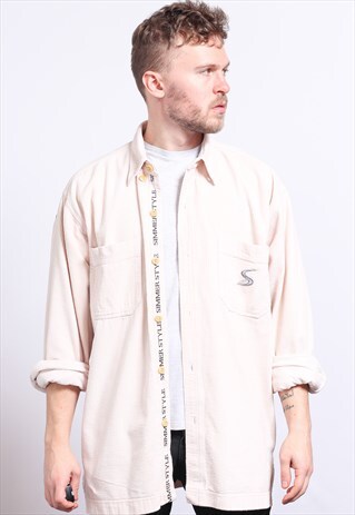 VINTAGE CORDUROY CORD SHIRT BEIGE