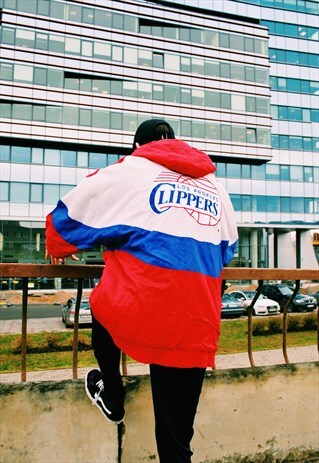 RARE VINTAGE 90S COLOUR BLOCK SHELL NBA LA BASKETBALL JACKET