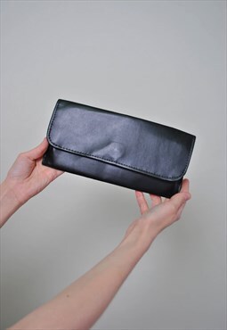 90's minimalist clutch, one button purse - VINTAGE causal 