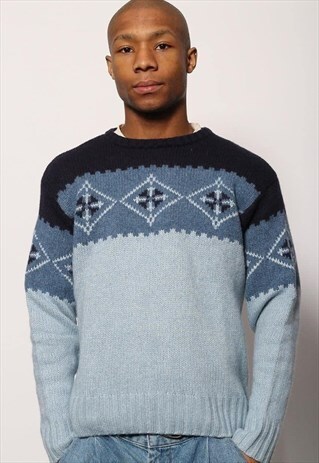 VINTAGE KAPPA WOOL JUMPER BLUE