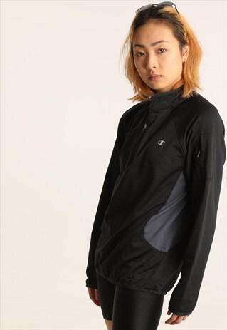 VINTAGE CHAMPION PRINT LOGO 1/4 ZIP SWEATSHIRT