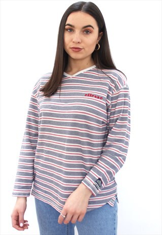 90'S RARE VINTAGE STRIPED LONG-SLEEVE TOP