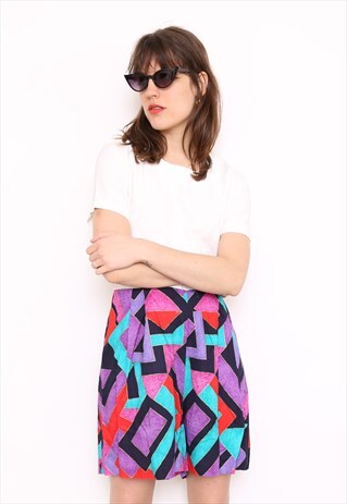 VINTAGE 80S ABSTRACT PRINT PLAYSUIT