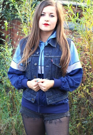 VINTAGE 90S LEVI'S USA SLEEVELESS DENIM JACKET SMALL - LEVIS