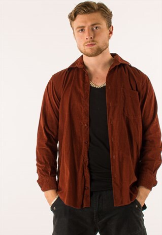 VINTAGE ORANGE CORDUROY SHIRT