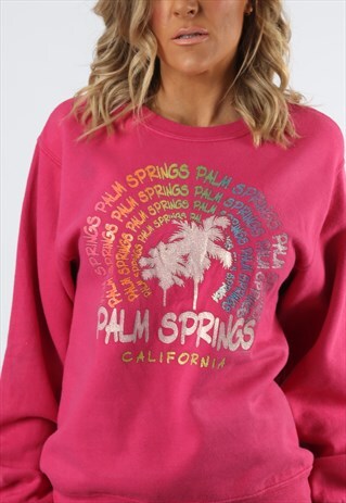 SWEATSHIRT JUMPER OVERSIZED PALM SPRINGS PRINT UK 12 (24T)