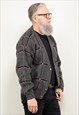 VINTAGE 90'S MEN PATTERNED CARDIGAN IN GREY