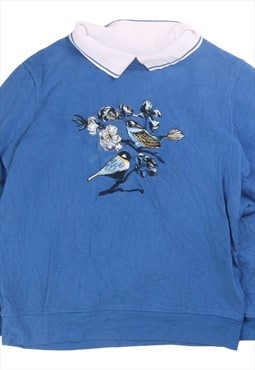 Safield  Flower Sweatshirt Medium Blue