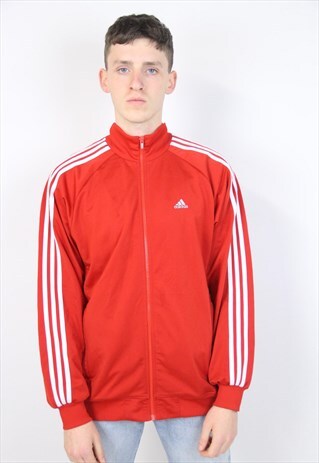 VINTAGE 90'S ADIDAS RED ZIP-UP SPORTS JACKET