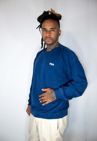 ADIDAS BLUE EMBROIDED VINTAGE SWEATER