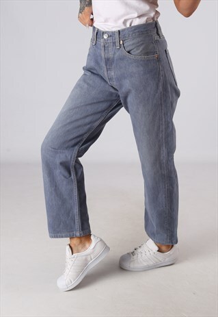 501'S LEVIS DENIM JEANS BLUE HIGH WAISTED UK 12 (DK5H)