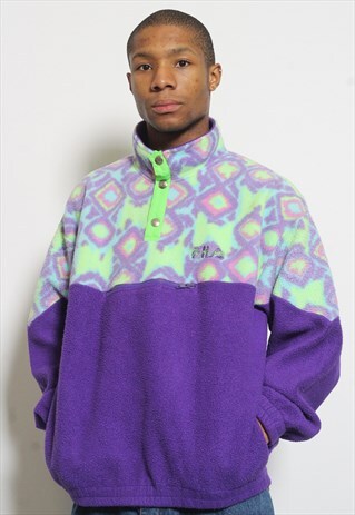 VINTAGE FILA MAGICLINE 1/4 ZIP FLEECE PURPLE