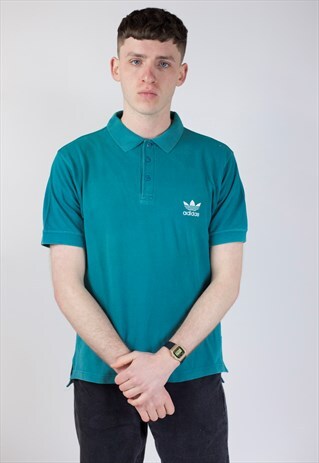 VINTAGE ADIDAS TURQUOISE POLO SHIRT