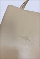 VINTAGE CREAM BEIGE LEATHER GRAB BAG