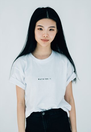 OUTSIDEIN EMBROIDERED T-SHIRT WHITE