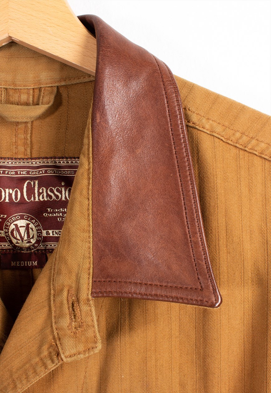 Men's Marlboro Classics Leather jacket, size L (Brown) | Emmy