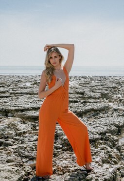 orange recycled jumpsuit