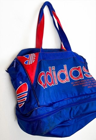 VINTAGE 80S GYM BLUE AND RED BAG 