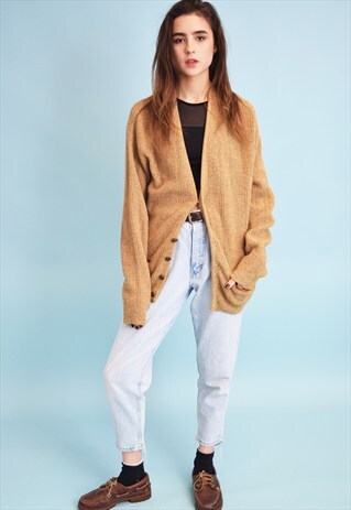 80'S RETRO GRUNGE KNIT JAZZY DADS CARDIGAN