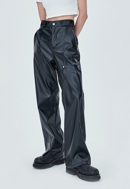 Women's Design sense split leather pants SS2022 VOL.4