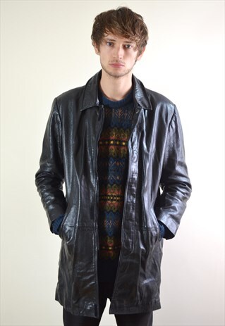 1990S VINTAGE BLACK LEATHER JACKET