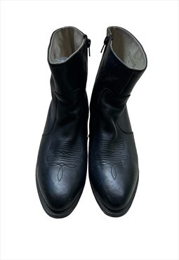 Vintage 90s ankle cowboy leather boot 