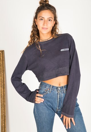 VINTAGE 90S USA CROP SWEATSHIRT/ R405