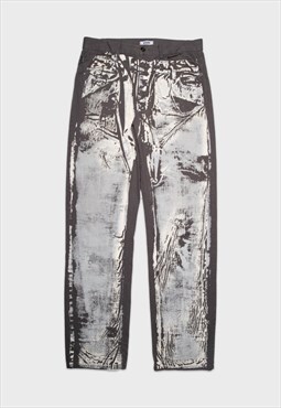 90's moschino paint splatter effect trousers