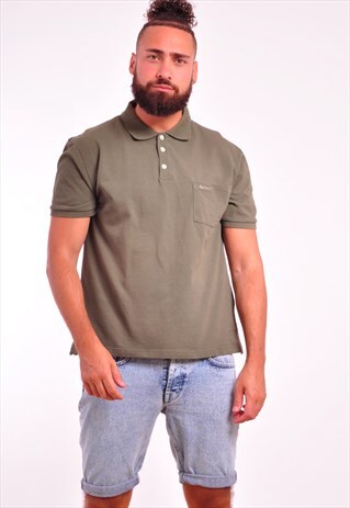 VINTAGE BARBOUR KHAKI 90S POLO SHIRT