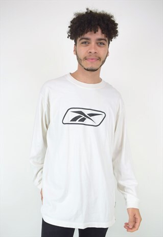VINTAGE 90'S REEBOK WHITE LONG SLEEVE T-SHIRT