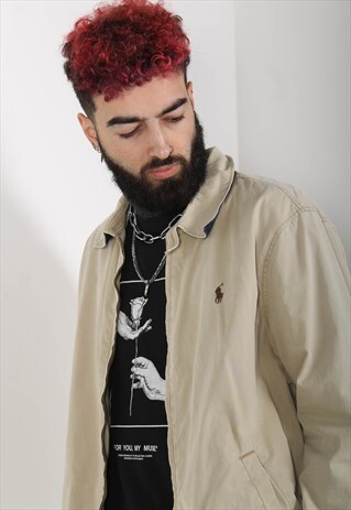 VINTAGE POLO RALPH LAUREN HARRINGTON JACKET BEIGE