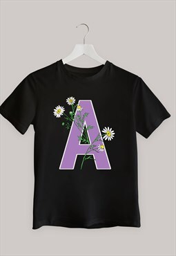 House of Alice Personalised Tshirt Black Lilac 