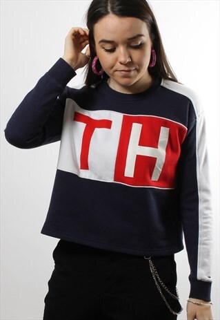VINTAGE TOMMY HILFIGER JUMPER WITH 'TH' DESIGN