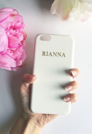IVORY WHITE PU LEATHER EMBOSSED PHONE CASE