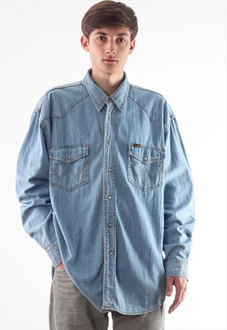 VINTAGE WRANGLER 90S BLUE JEANS DENIM LONG SLEEVE