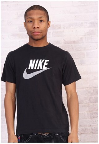 VINTAGE NIKE BIG PRINT LOGO T-SHIRT BLACK