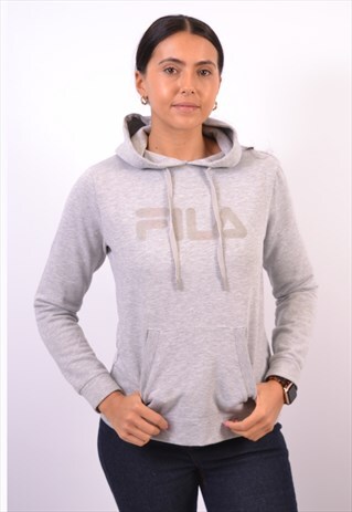VINTAGE FILA HOODIE JUMPER GREY
