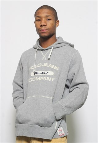 VINTAGE POLO JEANS HOODIE GREY
