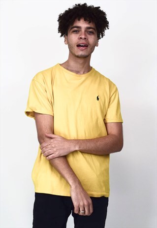 VINTAGE 90'S RALPH LAUREN YELLOW T-SHIRT